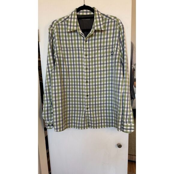 Hi-Tec | Green and Gray Plaid Shirt | Medium - Picture 2 of 8